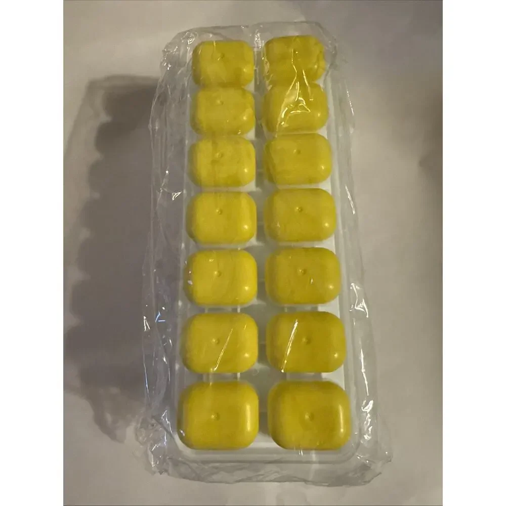Set Of Four Silicone Ice Cube Trays with Lids Easy Release 14-Cavity Stackable